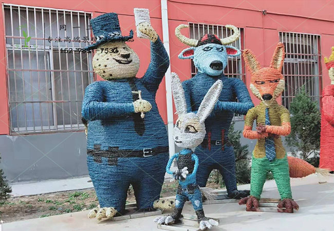 稻草工艺品疯狂动物城造型