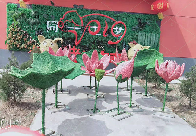 稻草工艺品荷塘月色