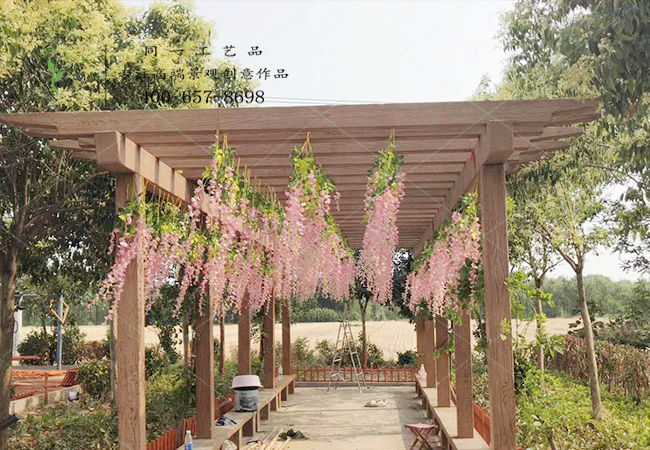 美丽乡村创意长廊仿真花装饰