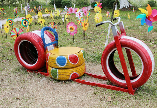 轮胎工艺品摩托车造型